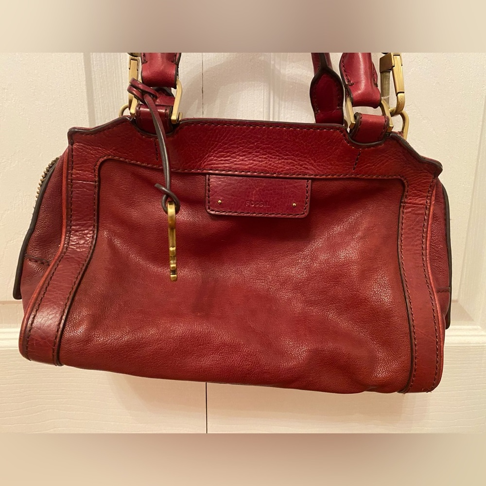 Fossil red leather purse